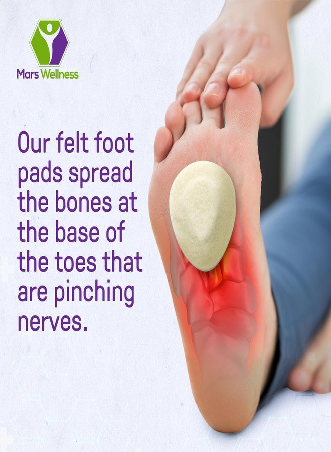 MARS WELLNESS Premium Comfort Metatarsal Felt Foot Neuroma Pads - Easy to Use Ball of Foot Pads - 4 Pairs - Image 4